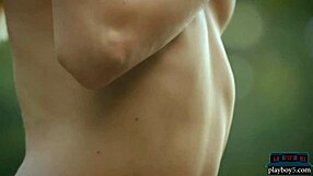 Zhenya Belaya strips her amazing ass in the woods