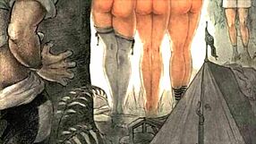 Vintage erotic drawings showcased in classic retro style