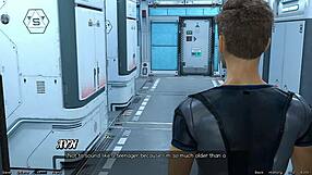 Married busty ebony is angry with me in space!