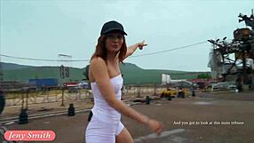 Jeny smith shows camel toe in tight suit