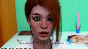 Hentai game with busty redhead and monster cock action