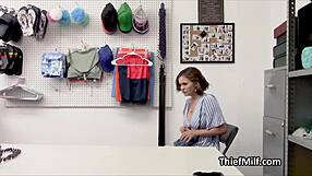 Stealing big tit milf caught and punished anally