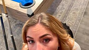 My friend's girlfriend lets me cum in her throat while he's nearby