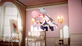 i love anime gaming with zero two in futanari hentai yuri lesbian darling