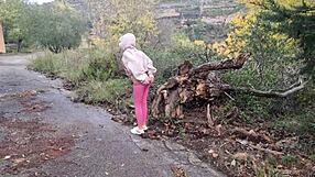 Outdoor Masturbation Near Mountains Leads to Wet Orgasm