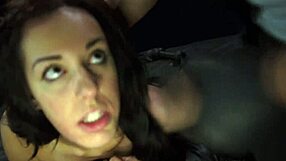 This teen gets deepthroated in pickup scene with big cock