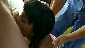 lovely darling gets tenacious fucking from two studs with oral and hardcore sex