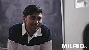 Mature Fat MILF Teacher with Pierced Tits Seductively Seduces Shaved Hairless Youthful 18+ Student in Anime Hentai