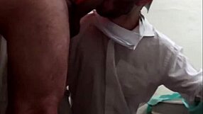 O enfermeiro gay bends over for big cock doggystyle fucking.