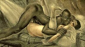 Vintage erotic drawings showcased in classic retro style