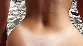 quick pov fuck with hot brunette teen on public beach