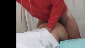 O enfermeiro gay bends over for big cock doggystyle fucking.