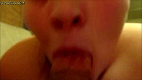 The Horny Bitch Deep Throats and Swallows a Huge Creamy Load