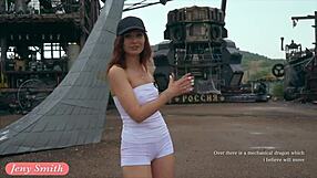 Jeny smith shows camel toe in tight suit