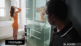 Cock hungry gal Ritchie rides his monster cock in her first Blacked scene, but can she handle it?