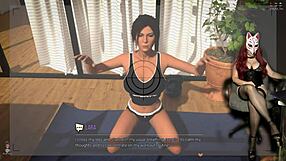 Sexy cosplayer in see-through costume plays in Croft Adventures Ep 14