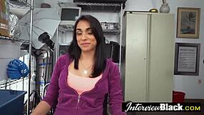 How does this Latina teen suck big black cock so well?