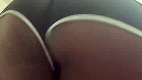 Big tits and ass, ebony BBW in action