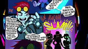 Cartoon characters attend a lively party