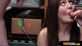 Rough threesome punish fuck with two shoplifter teen 18+ies