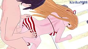 Asuna dan Sinon dalam seks creampie sengit