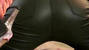 French amateur's satin-clad spanking in 2063ip vertical POV show