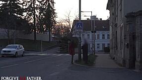 Sexy Brunette Confesses Love for Rough Sex to Preacher in Leather