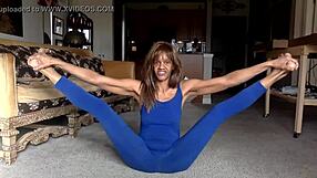 ginger moisther tease you in blue, lay down comedy nipples smiles try to lick myself