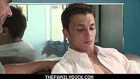 Twink stepson harlen quindel blows gay stepdad's big cock