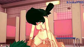 himiko toga and tsuyu asui fuck izuku midoriya!