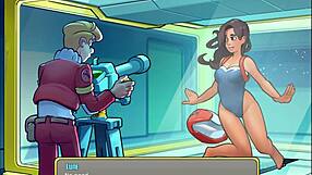 Sexy space babes in tight outfits save the day