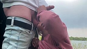 Caught couple engages in public anal sex in the park with big tits exposed