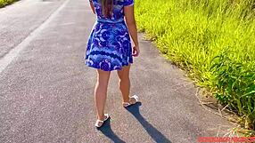 Public holiday sex: woman gets her ass fucked by a stranger beside the road