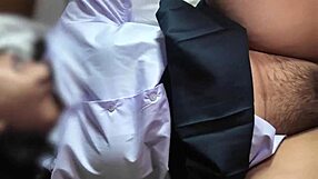 Thai chubby girl with big pussy creampied in costume