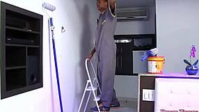 hey, watch sexy tgirl nicolly pantoja lure the painter into steamy sex!