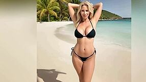 hot stepmom teases stepson with bikini and dirty talk, getting nude.