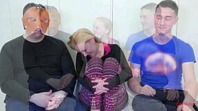 Blonde teen in bondage gets rough anal, rimjob, blowjob, and ass to mouth in snow