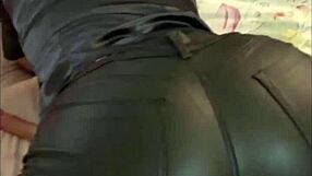 French amateur's satin-clad spanking in 2063ip vertical POV show