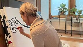 i’m just painting my studio art, but craving wild party action