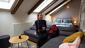 Creampie In European Girl's Big Ass From Behind