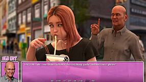 Small boobed anime girl enjoys eating ramen in Summer in the city 06