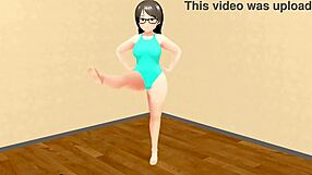 Kyo, look at this curvy animation girl dancing so plump.