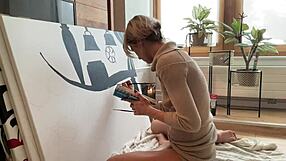 i’m just painting my studio art, but craving wild party action