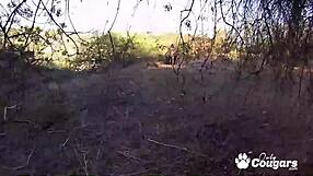 Penelope Stone, middle eastern babe, rides dick hard outdoors with pierced nipples