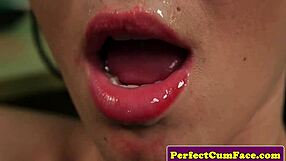 Will This British Brunette Make Her Assistant Cum with Sloppy Oral?