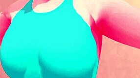 Kyo, look at this curvy animation girl dancing so plump.