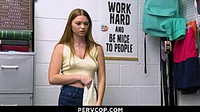 Teen Hides Stolen Item in Bra During Pervcop Office Bust