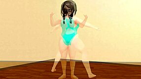 Kyo, look at this curvy animation girl dancing so plump.