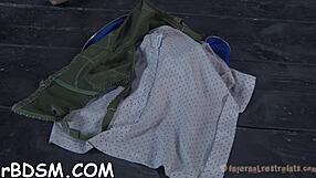 naughty brunette babe sits on sex-toy for masturbation and blowjob