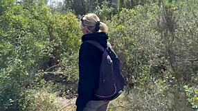 Homemade video of an amateur couple having oral sex on a mountain top